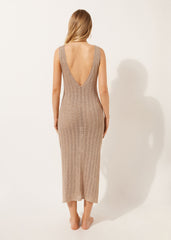 Crocheted Lamé Maxi Dress