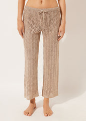 Long Crocheted Lamé Pants