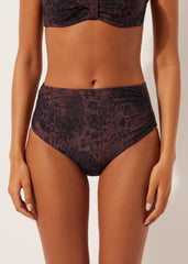 High-Waist Bikini Bottom Dark Animalier
