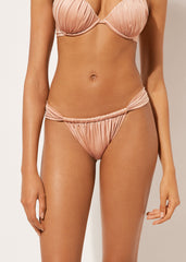 String Brazilian Swimsuit Bottom Shiny Satin