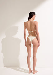 Brazilian String Swimsuit Bottom Sequin Net