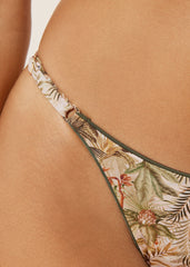 Tropical Foliage Thong Swimsuit Bottoms