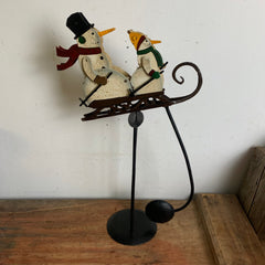 Nostalgische Pendelfigur Schneemann
