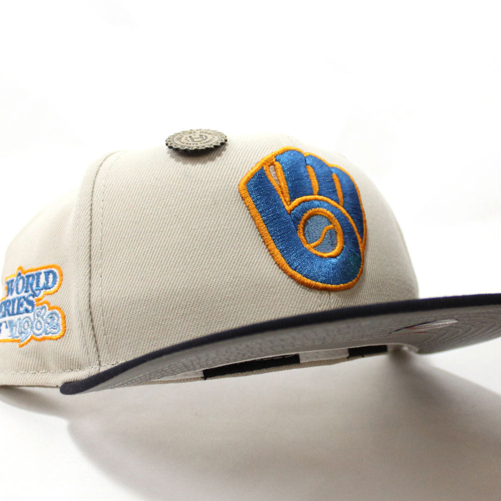 Milwaukee Brewers 1982 World Series New Era 59Fifty Fitted Hat (Halftime Cheer Pack Stone Navy 3M Under Brim)