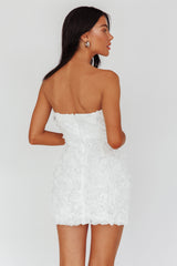 Charmer Floral Embellished Mini Dress Ivory