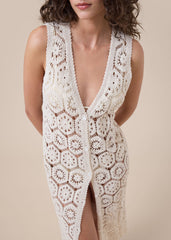 Crocheted Maxi Gilet