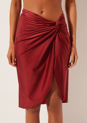 Shiny Satin Pareo Skirt