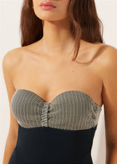 One-Piece Swimsuit Golden Stripes