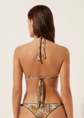Tropical Foliage Padded Triangle Swimsuit Top