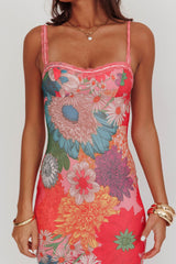 Girl Power Lace Strap Maxi Dress Pink