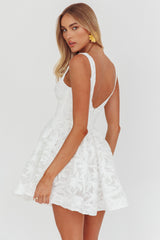 Miley Embroidered A-Line Mini Dress White
