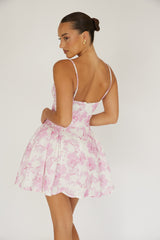 Courting Cami Strap Mini Dress Floral Pink